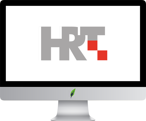 Afbeelding computerscherm met logo HRT Hrvatska radiotelevizija - in kleur op transparante achtergrond - 600 * 496 pixels